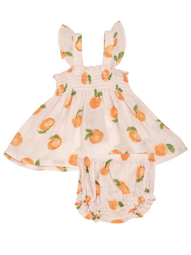 Peaches Smocked Top & Bloomer Set