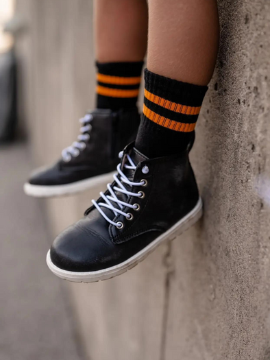 Black And Orange Stripe Socks
