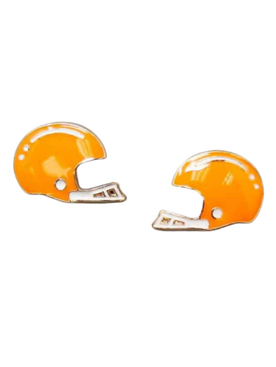Orange Helmet Earring Set