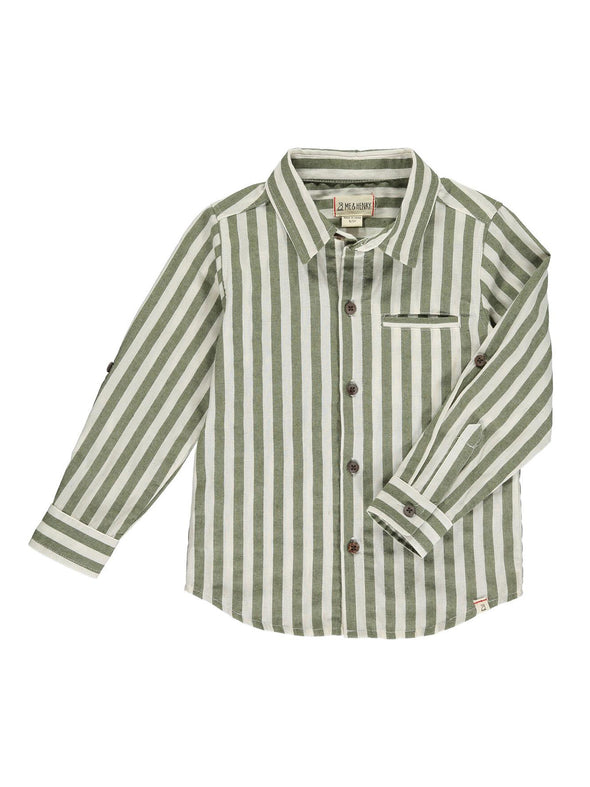 Atwood Green Stripe Woven Button Down