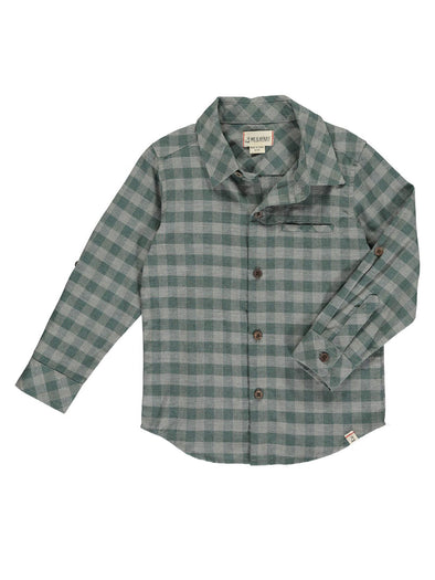 Atwood Sage Plaid Woven Button Down