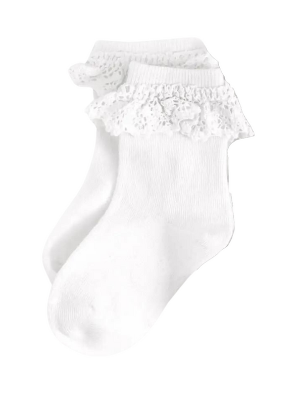 White Lace Midi Socks