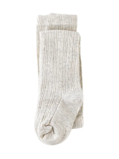 Heathered Ivory Cable Knit Tights