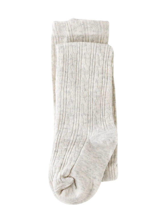 Heathered Ivory Cable Knit Tights