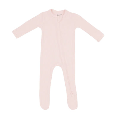 Kyte Baby Blush Ribbed Zipper Footie