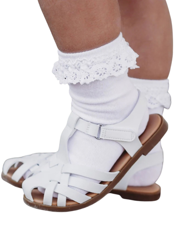 White Lace Midi Socks