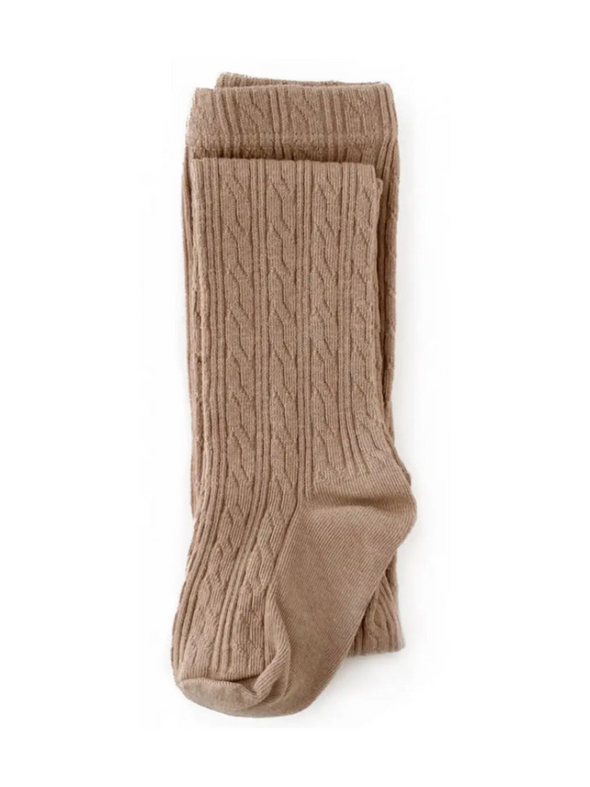 Little Stocking Co. Oat Cable Knit Tights