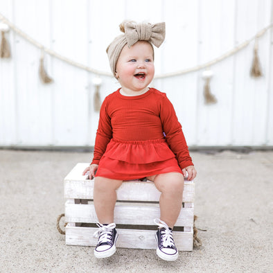 Brick Rib Tutu Bodysuit Dress