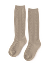 Little Stocking Co. Oat Cable Knit Knee Highs