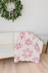 Plush Pink Daisy Blanket