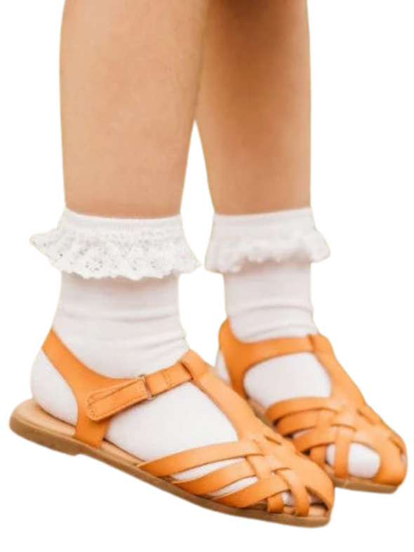 White Lace Midi Socks