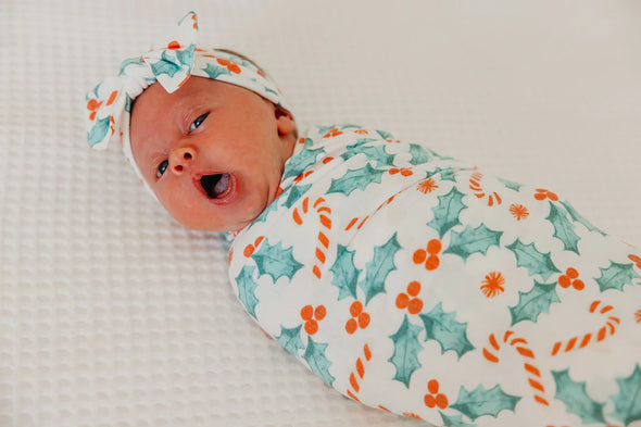 Copper Pearl Holly Knit Swaddle Blanket