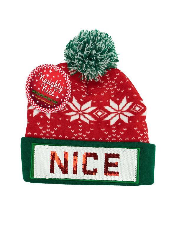 Naughty or Nice Sequin Beanies
