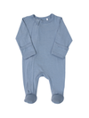 Steel Blue Modal Zipper Footie