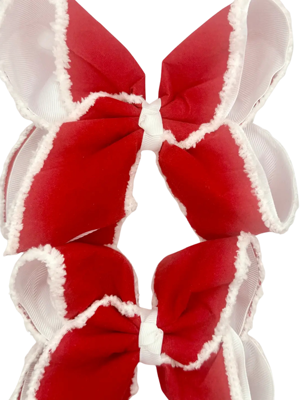 Santa Fur Clip Bow