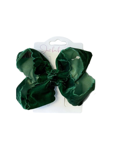 Medium Holiday Velvet Scallop Bow