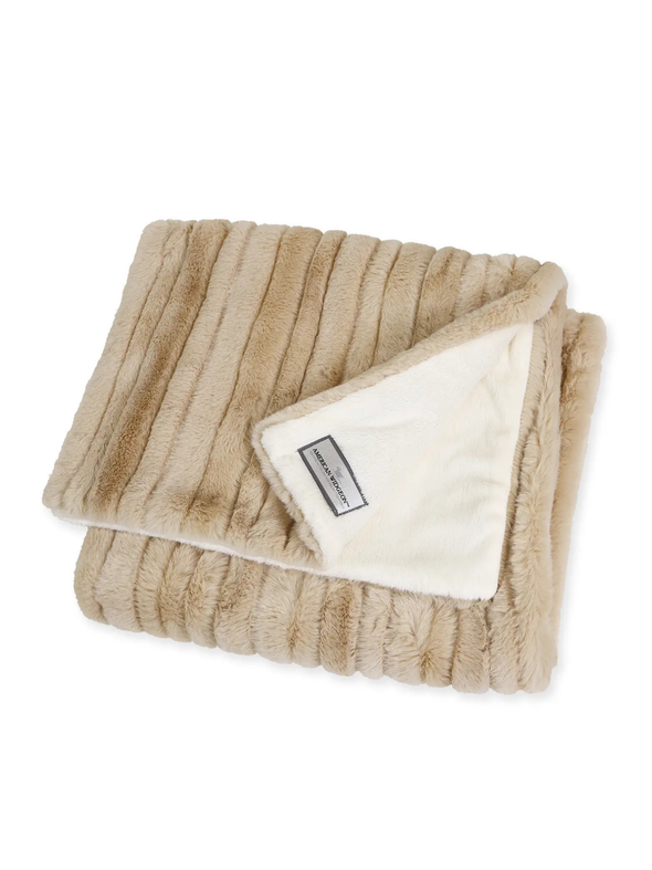 Gold Mink Stripe Oat Widgeon Baby Blanket