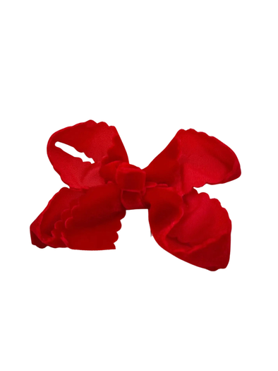 Small Holiday Velvet Scallop Bow