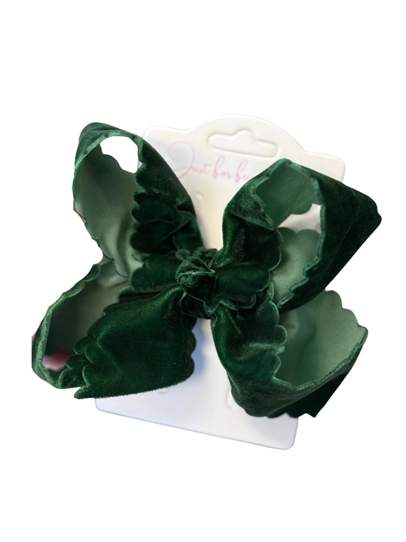 Small Holiday Velvet Scallop Bow
