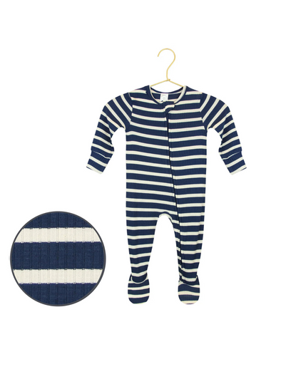 Lou Lou Jack Ribbed Zipper Footie