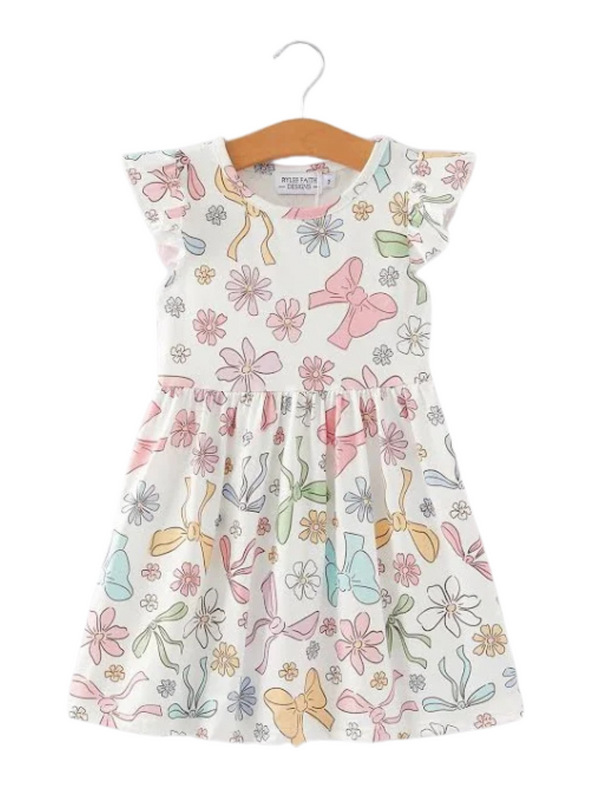 Easter Floral Bow Dress