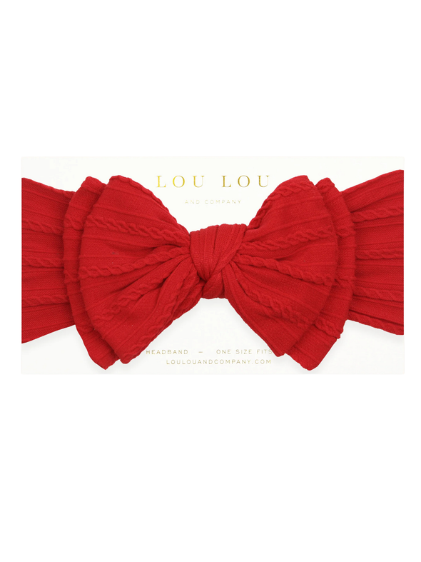 Lou Lou Red Cable Knit Headband