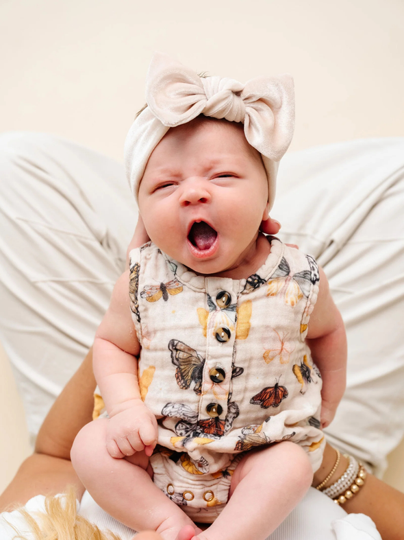 Lou Lou Latte Velvet Knot Headband