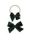 Lou Lou Pine Velvet Bow Headband