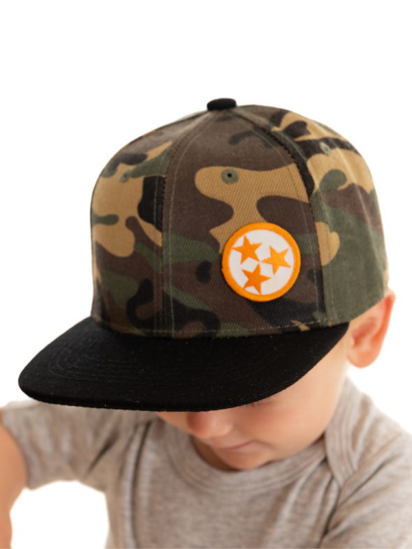 Tri Star Green Camo Snap Back Hat