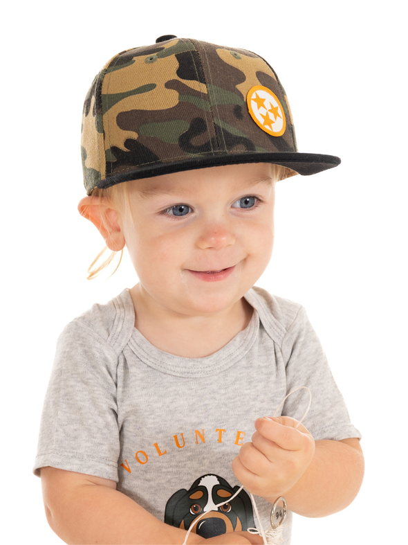 Tri Star Green Camo Snap Back Hat