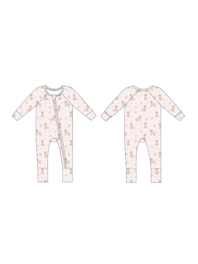 Dogs and Bows Bamboo Zipper Footless