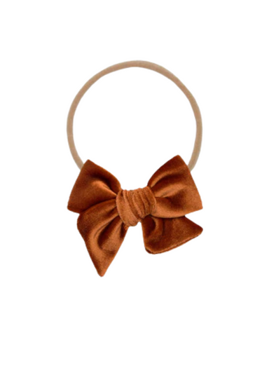 Lou Lou Velvet Rust Bow Headband