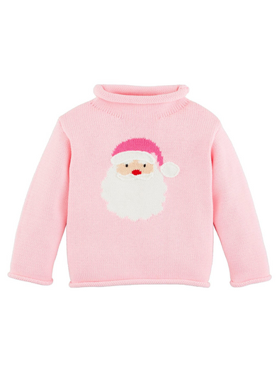 Pink Santa Rolled Sweater