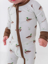 Duck Duck Ribbed bamboo Covertible Footie