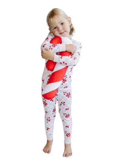 Bows and Candy Cane Two Piece Pajamas