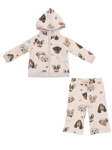 Pretty Puppy Zip Hoodie+Wide Leg Pant