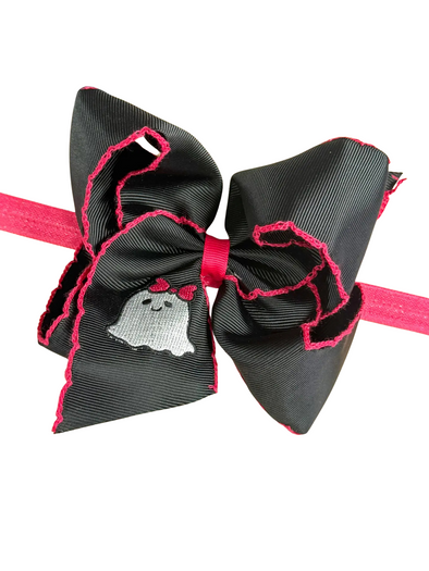 Ghost Moonstitch Bow Headband