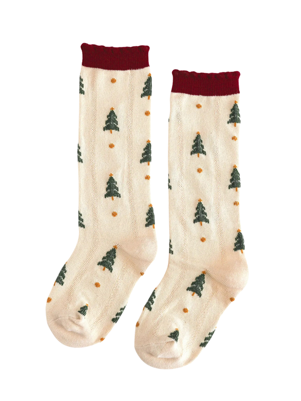 Tree Farm Scalloped Knee Socks