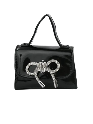 Patent Silver Bow Purse