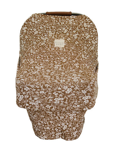 Brown Floral Ribbed Bamboo Multi-Use Cover