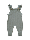 Green Ruffle Knit Overalls