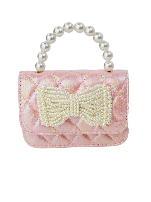 Shimmer Pearl Bow Purse