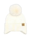 Baby Ear Flap Beanie With Pom Pom