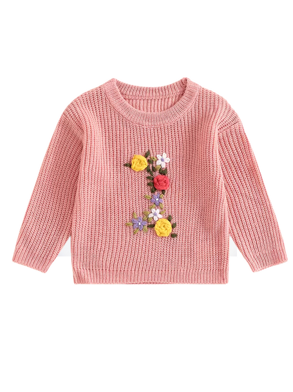 Floral Knit Birthday Sweater