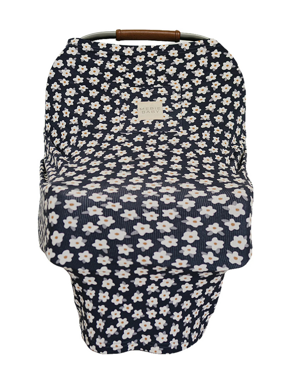 Navy Daisy Ribbed Bamboo Multi-Use Cover