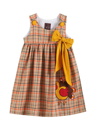 Turkey Plaid Bow Dress