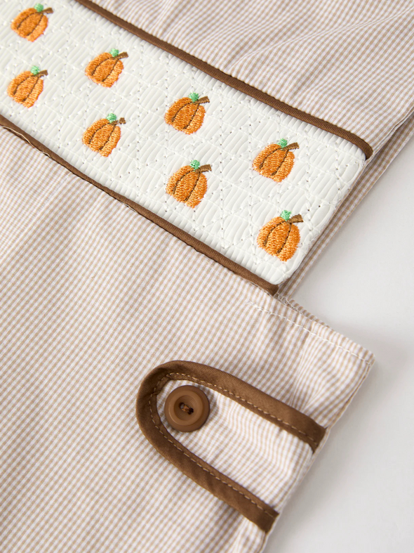 Pumpkin Smock Embroidered Romper