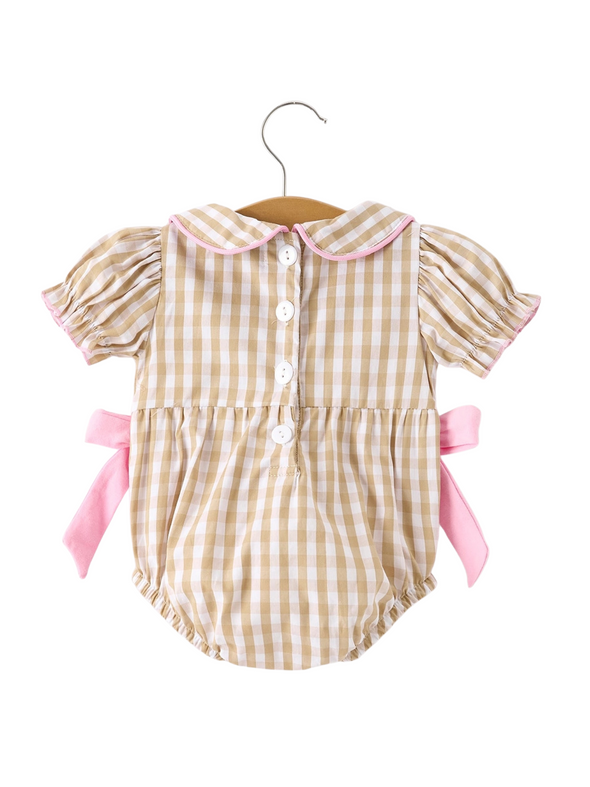 Plaid Embroidery Thanksgiving Chick Bubble