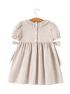 Pumpkin Embroidery Smock Plaid Dress