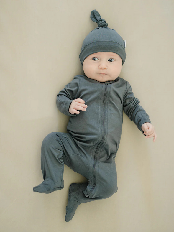 Charcoal Bamboo Footed Zipper